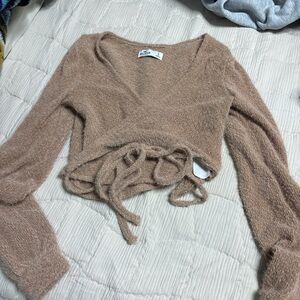 Hollister Tan Wrap Sweater Top